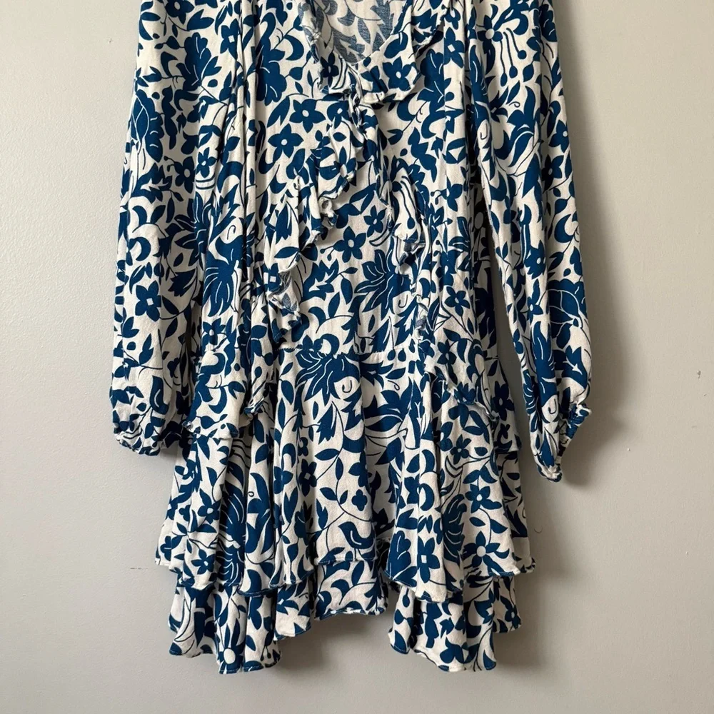 Free People Rebecca Floral Print Ruffled Dress